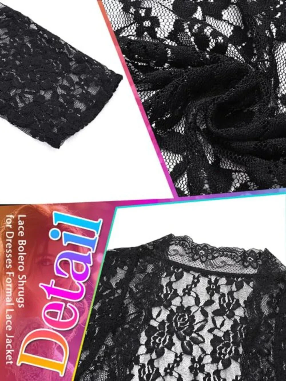 Lace Bolero Shrug Long Sleeve Formal Bridal Women's Topper